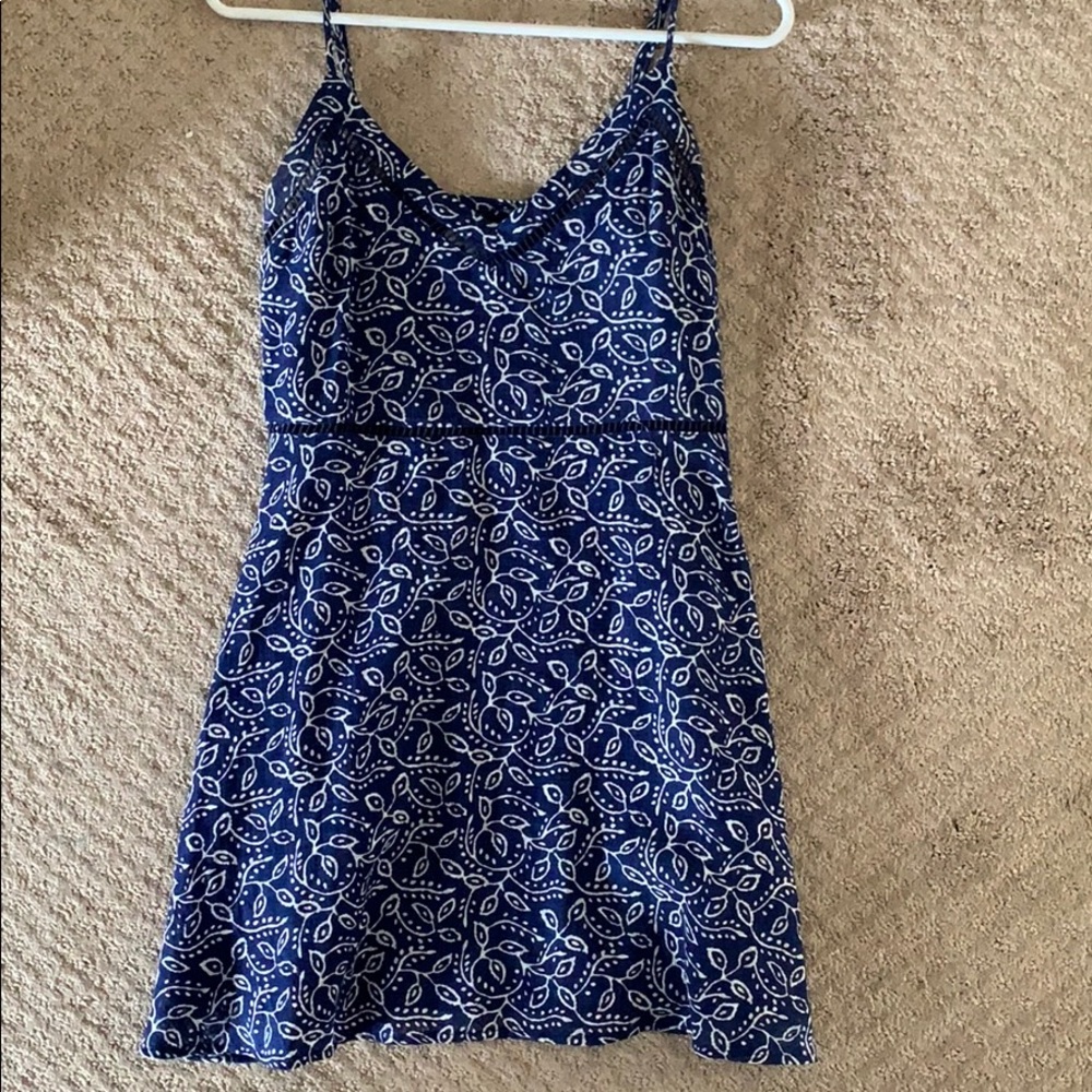 Blue and white floral skater dress